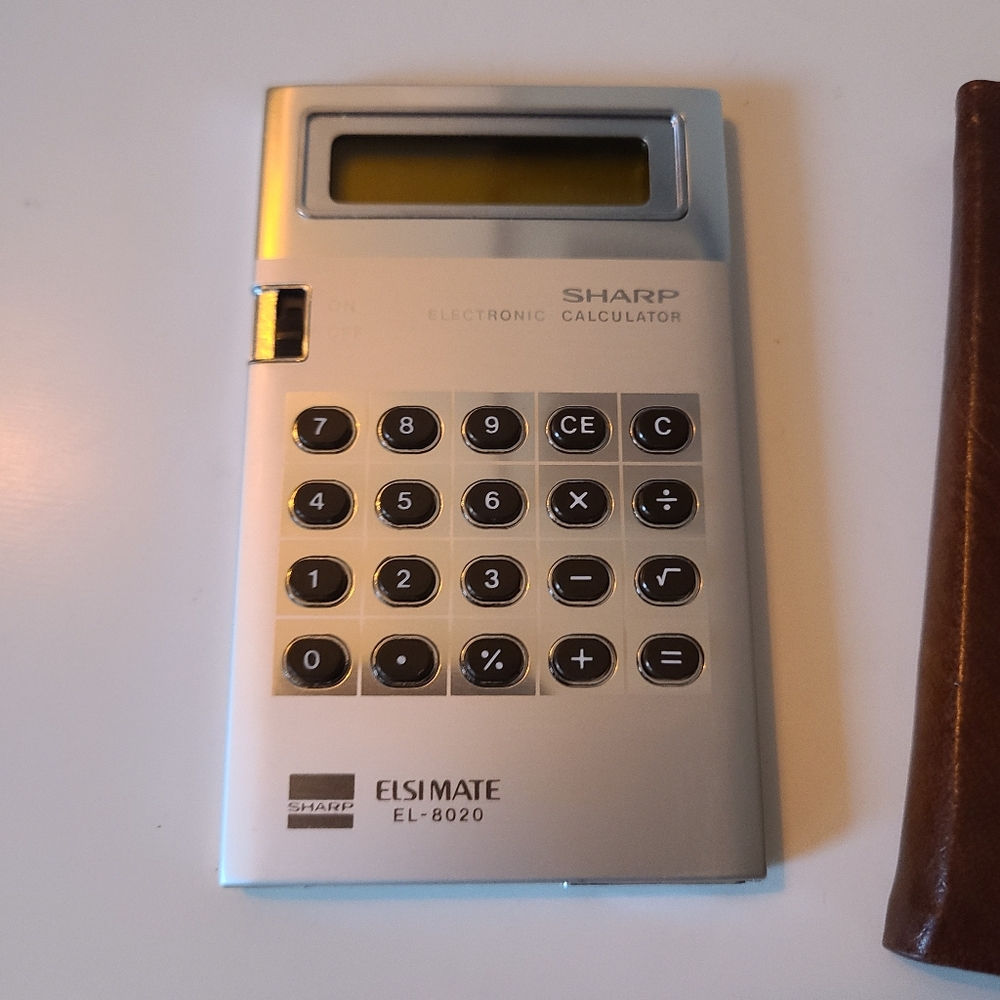 Vintage Sharp EL-8020 Silver Calculator
